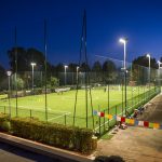 Il campo da calcio in erba sintetica del centro sportivo di Corviale.